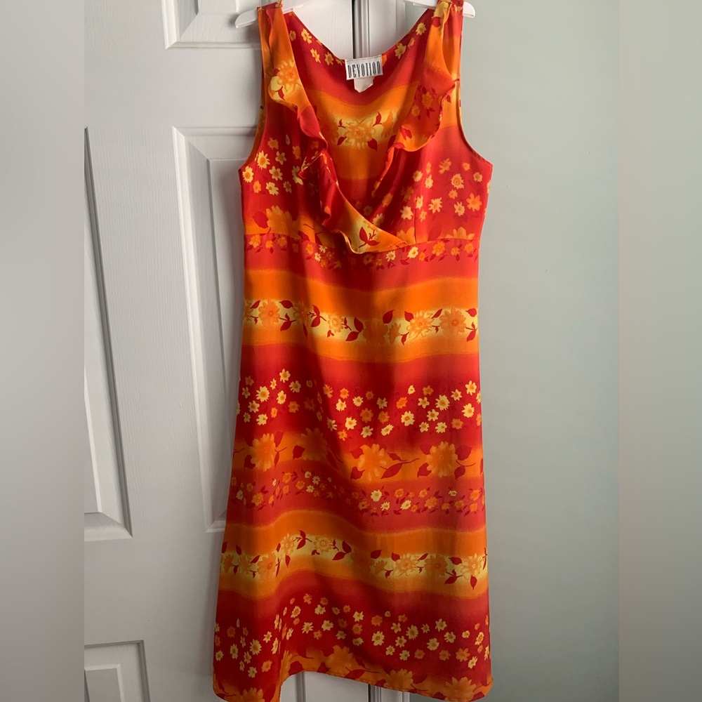 Vintage Devotion Orange Sunset Summer Dress